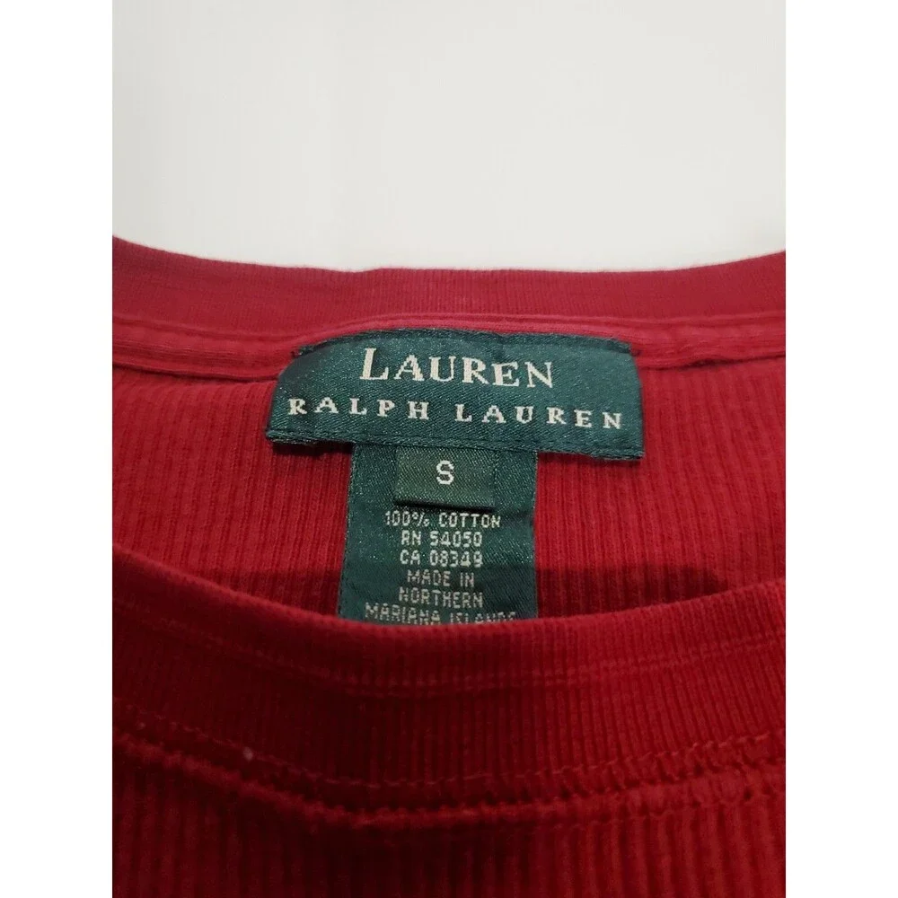 Lauren Ralph Lauren Women's‎ Long Sleeve 100% Cotton Sweater, Small, Red